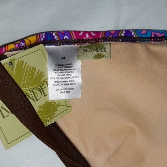 NWT Islander Paisley Bikini‎ Size 14 Top 12 Bottom - Picture 4 of 8